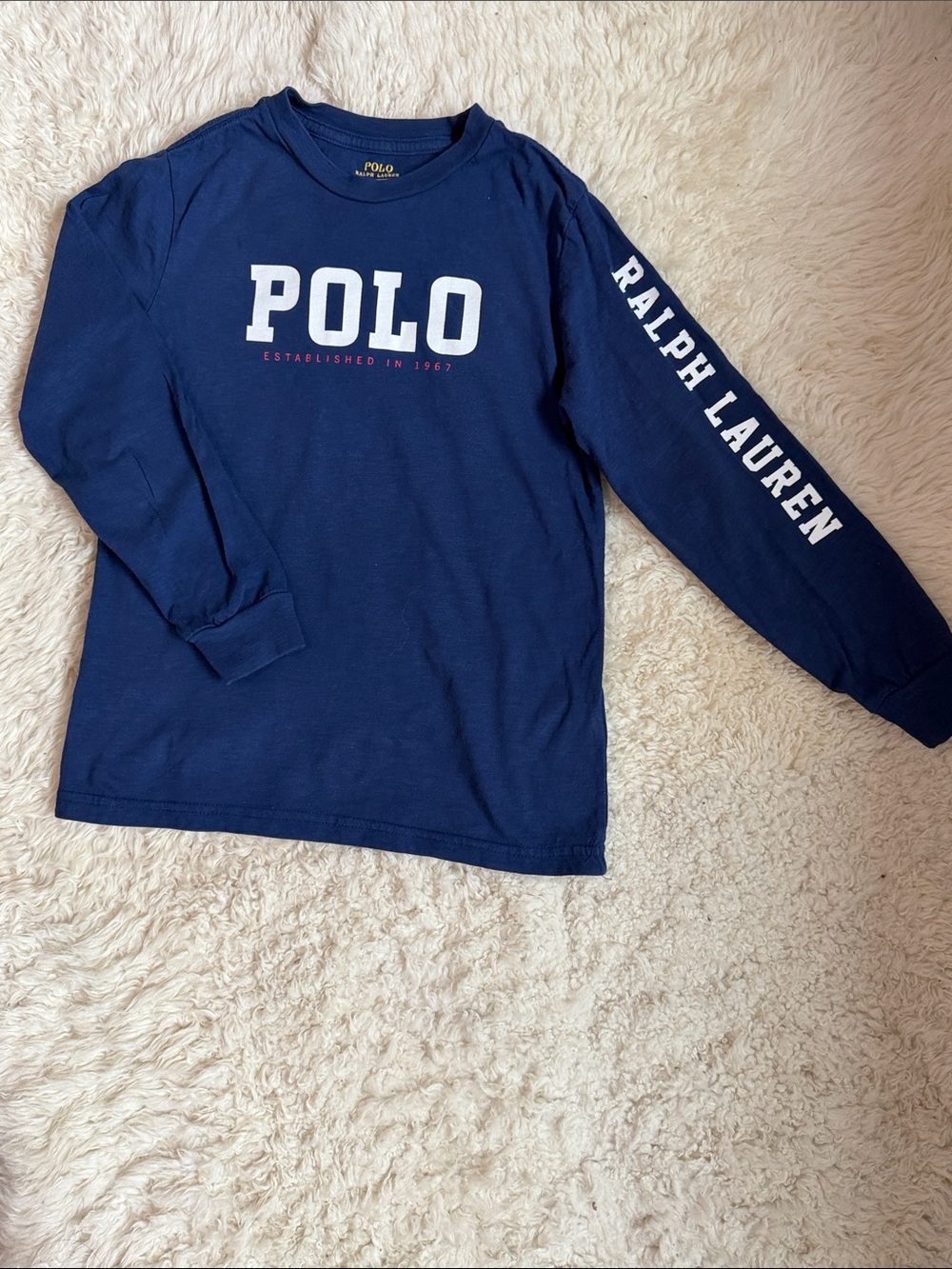 Polo by Ralph Lauren Navy Long-Sleeve 'POLO' Logo Tee - Picture 2 of 6